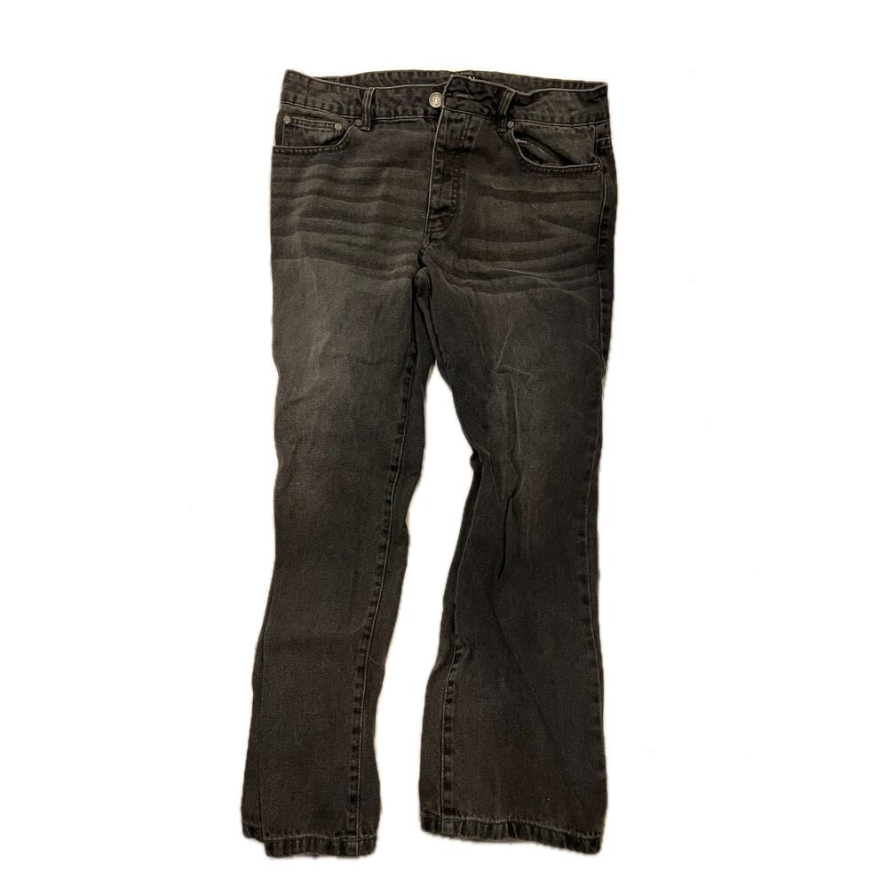 BooHooMan Black Straight Jeans Mens 34X29